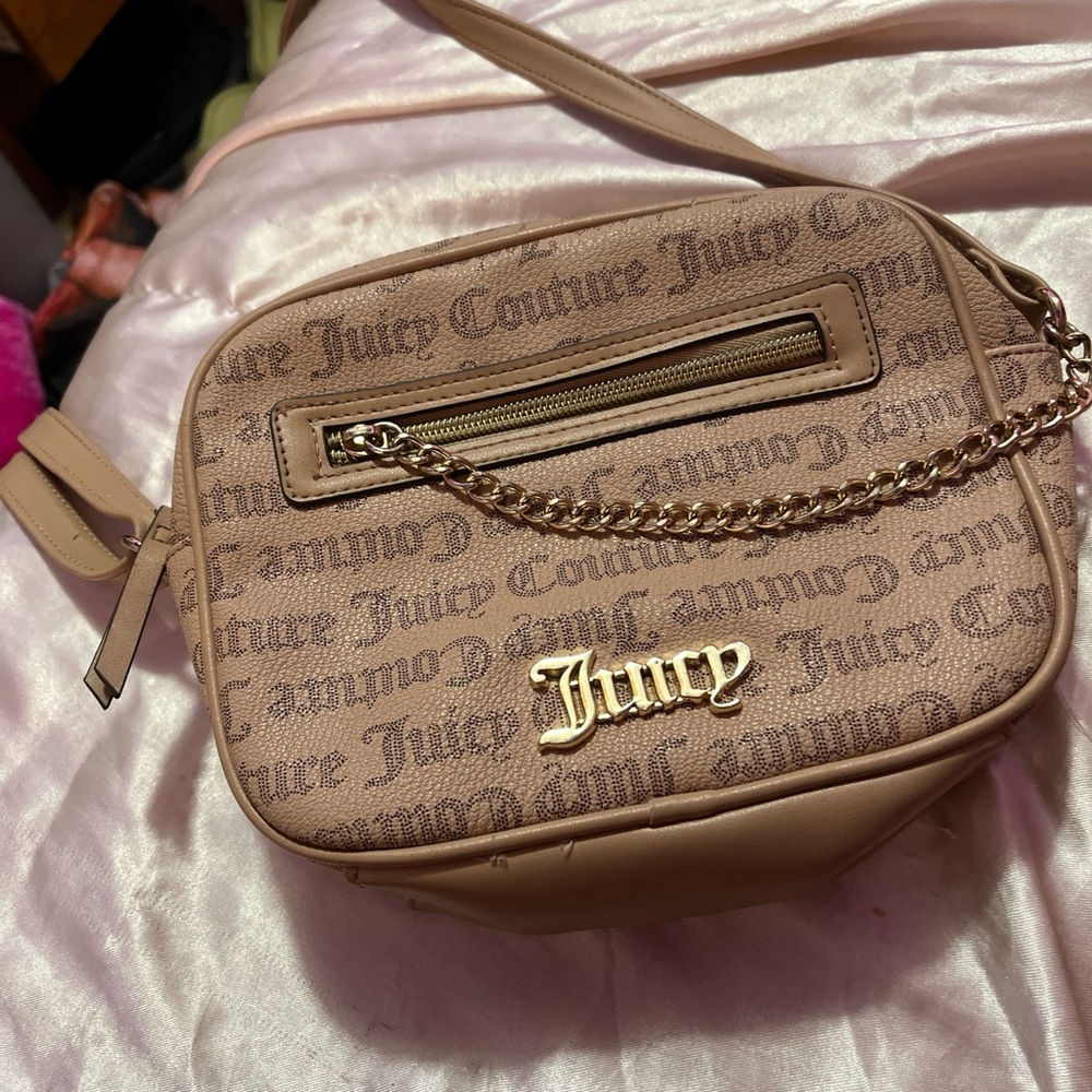 Juicy Couture Tan Crossbody Bag with Gold Accents